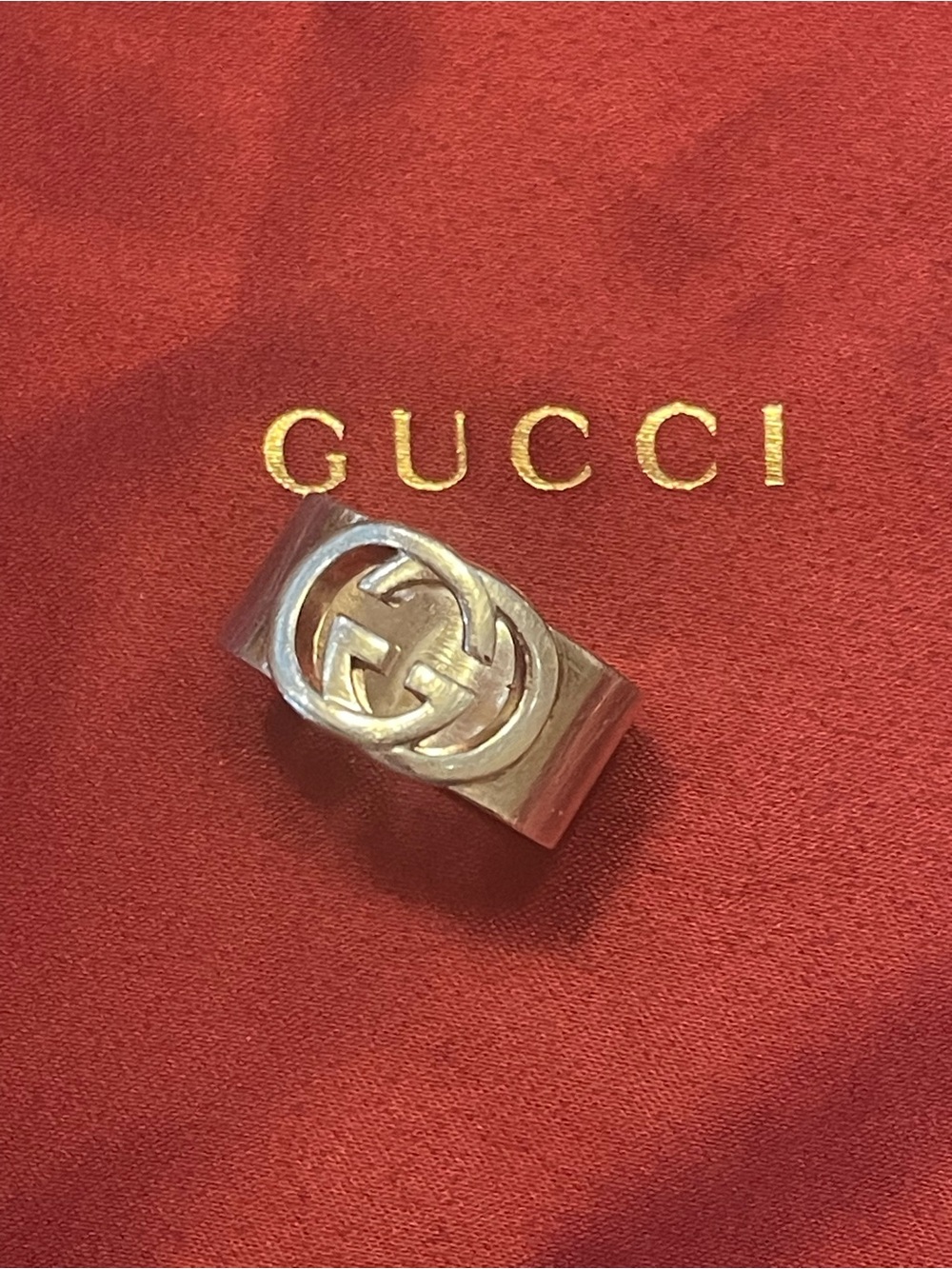GUCCI~Interlocking G Sterling Silver Ag925 Ring - Picture 4 of 9